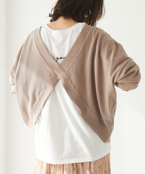 RAY CASSIN FAVORI(レイカズンフェバリ)の「・RAY CASSIN FAVORI SET2点 2wayプル×ロンT*★(Tシャツ/カットソー・レディース・チャコールグレー/ブルー/モカ/ミント・FREE)」の2枚目の写真