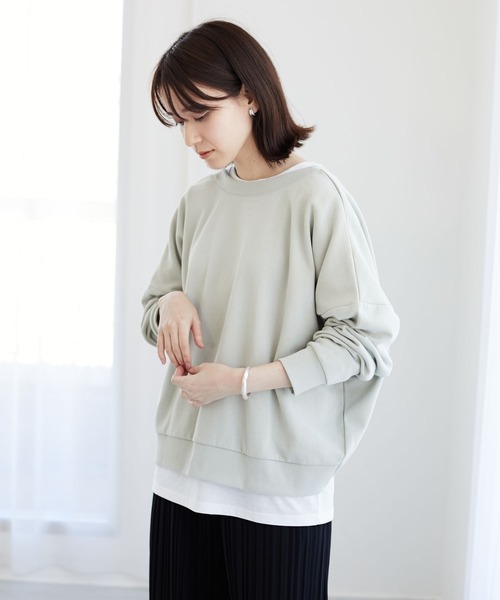 RAY CASSIN FAVORI(レイカズンフェバリ)の「・RAY CASSIN FAVORI SET2点 2wayプル×ロンT*★(Tシャツ/カットソー・レディース・チャコールグレー/ブルー/モカ/ミント・FREE)」の5枚目の写真