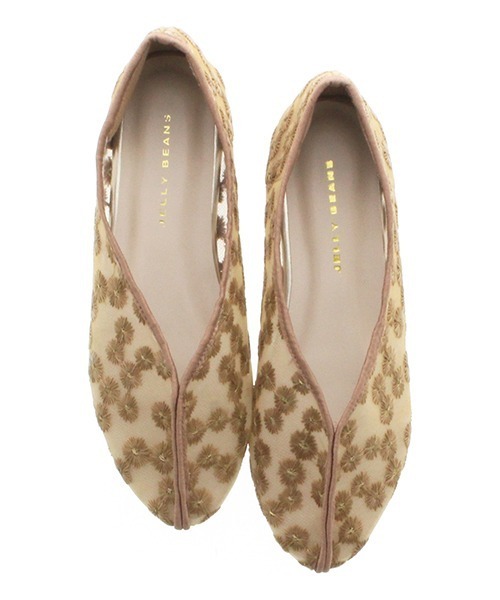 JELLY BEANS（ジェリービーンズ）の「【MORE3月号掲載】フラワー刺繍チャイナシューズ(214-30148)JELLY BEANS(ジェリービーンズ)（パンプス・レディース・ホワイト/キャメル・S/M/L）」の10枚目の写真