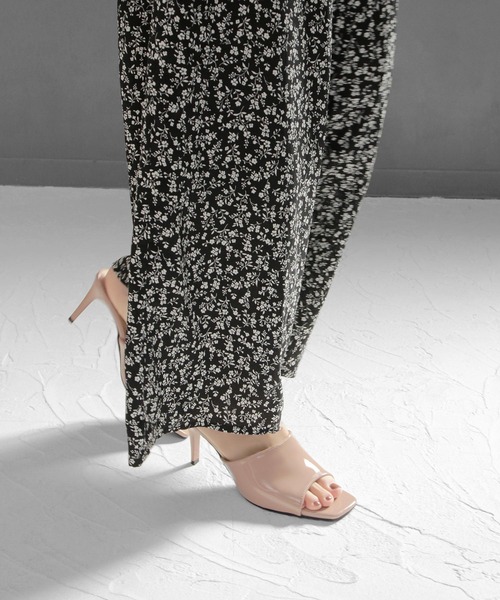 SOROTTO（ソロット）の「スクエアトゥ/ミュールサンダル 8cmヒール（サンダル・レディース・ブラック/ベージュ/ピンク/アイボリー/ブラック系その他・LL/SS/S/M/L）」の5枚目の写真