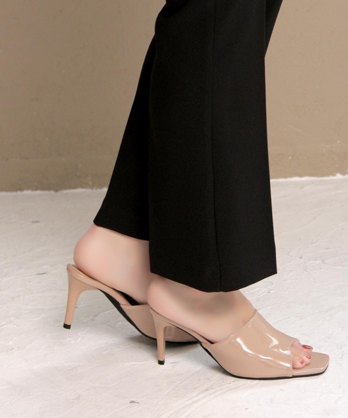 SOROTTO（ソロット）の「スクエアトゥ/ミュールサンダル 8cmヒール（サンダル・レディース・ブラック/ベージュ/ピンク/アイボリー/ブラック系その他・LL/SS/S/M/L）」の6枚目の写真