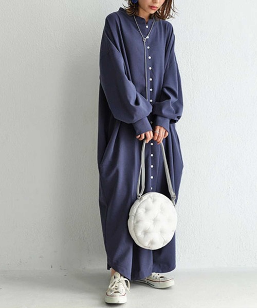 antiqua(アンティカ)の「シャツワンピ(シャツワンピース・レディース・ネイビー/ブラック/ベージュ/テラコッタ・FREE)」の15枚目の写真