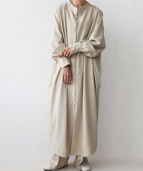 antiqua(アンティカ)の「シャツワンピ(シャツワンピース・レディース・ネイビー/ブラック/ベージュ/テラコッタ・FREE)」の5枚目の写真