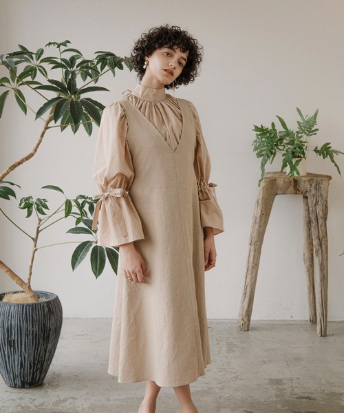 セール】深Vネックキャミワンピース（ジャンパースカート