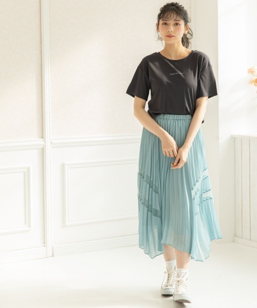 12Twelve Agenda(トゥエルブ アジェンダ)の「刺繍ロゴバックスリットTシャツ(Tシャツ/カットソー・レディース・チャコールグレー/オフホワイト/ブルー・M)」の12枚目の写真