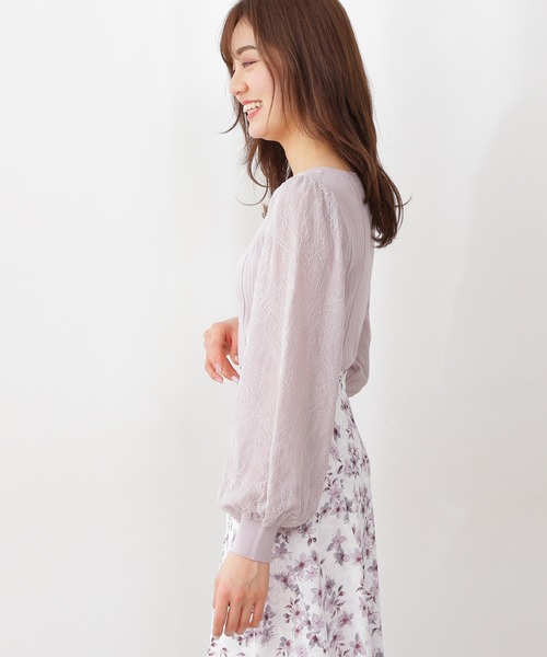 プロポーションボディードレッシング　レース付きニット デザインスリーブニット | PROPORTION BODY DRESSING