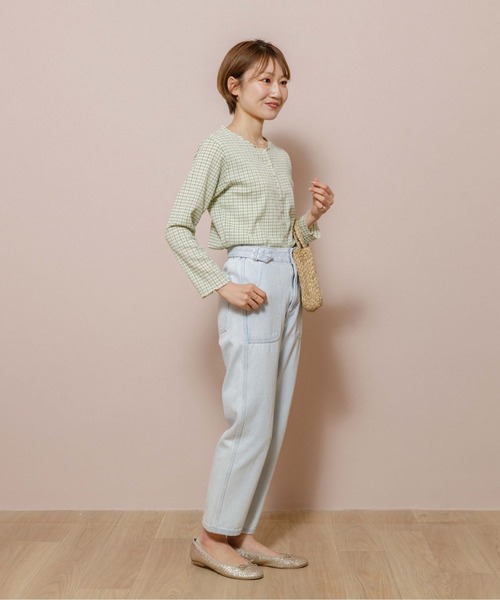flower（フラワー）の「ギンガムバブルトップ（Tシャツ