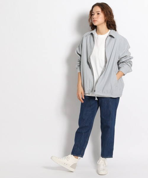 niko and...（ニコアンド）の「バックサテンワークジップブルゾン（ブルゾン・レディース・ライトグレー/カーキ/アイボリー・MEDIUM/LARGE）」の4枚目の写真