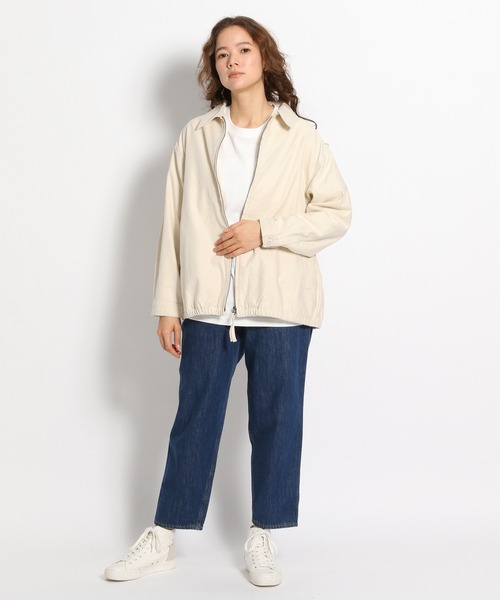 niko and...（ニコアンド）の「バックサテンワークジップブルゾン（ブルゾン・レディース・ライトグレー/カーキ/アイボリー・MEDIUM/LARGE）」の5枚目の写真