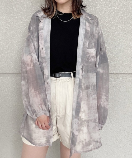 WEGO（ウィゴー）の「WEGO/シアーボリュームスリーブシャツ（シャツ/ブラウス・レディース・ライトグレー/ベージュ/ライム/オレンジ/ブルー/アイボリー/イエロー/アニマル/その他2/マルチ/その他1/ダークグレー/ブラック/ブルー系その他/グリーン系その他/オレンジ系その他・FREE）」の15枚目の写真