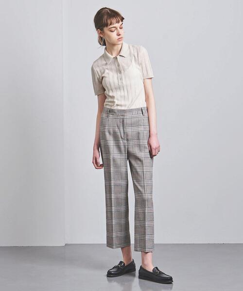 Gunn Johansson（グンヨハンソン）の「＜Gunn Johansson（グン ヨハンソン）＞リブ ニットポロシャツ◆（ポロシャツ・レディース・ネイビー/オフホワイト・38）」の6枚目の写真