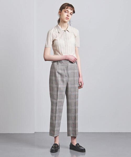 Gunn Johansson（グンヨハンソン）の「＜Gunn Johansson（グン ヨハンソン）＞リブ ニットポロシャツ◆（ポロシャツ・レディース・ネイビー/オフホワイト・38）」の7枚目の写真