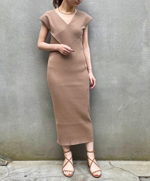 LoungeDress/ラウンジドレス アシメリブ ワンピース アイボリー  