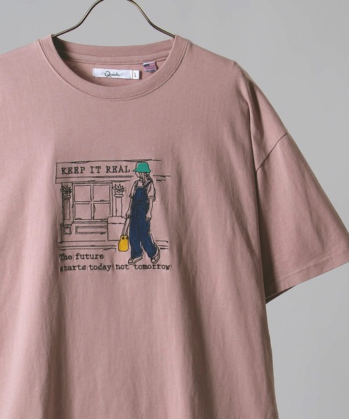 SlashDate(スラッシュデイト)の「SLOW LIFE STILE PRINT T-SHIRT(Tシャツ/カットソー・メンズ・ネイビー/ホワイト系その他/ベージュ/ホワイト/ライトピンク/ブラック・L/M)」の6枚目の写真
