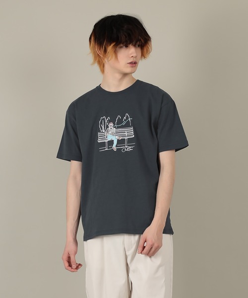 SlashDate(スラッシュデイト)の「SLOW LIFE STILE PRINT T-SHIRT(Tシャツ/カットソー・メンズ・ネイビー/ホワイト系その他/ベージュ/ホワイト/ライトピンク/ブラック・L/M)」の11枚目の写真