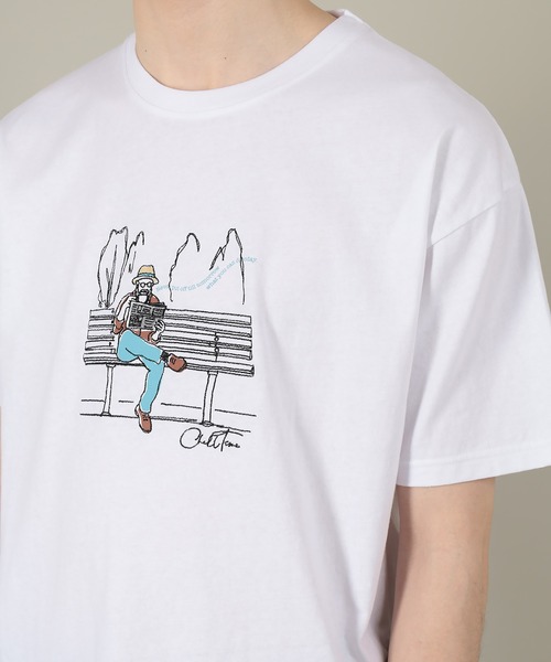 SlashDate(スラッシュデイト)の「SLOW LIFE STILE PRINT T-SHIRT(Tシャツ/カットソー・メンズ・ネイビー/ホワイト系その他/ベージュ/ホワイト/ライトピンク/ブラック・L/M)」の20枚目の写真