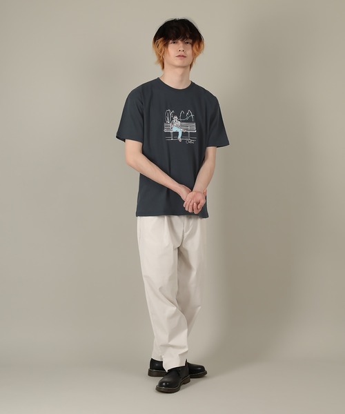 SlashDate(スラッシュデイト)の「SLOW LIFE STILE PRINT T-SHIRT(Tシャツ/カットソー・メンズ・ネイビー/ホワイト系その他/ベージュ/ホワイト/ライトピンク/ブラック・L/M)」の12枚目の写真