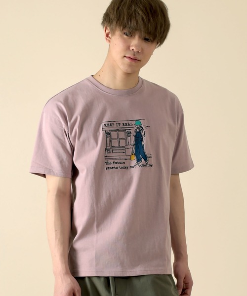 SlashDate(スラッシュデイト)の「SLOW LIFE STILE PRINT T-SHIRT(Tシャツ/カットソー・メンズ・ネイビー/ホワイト系その他/ベージュ/ホワイト/ライトピンク/ブラック・L/M)」の17枚目の写真
