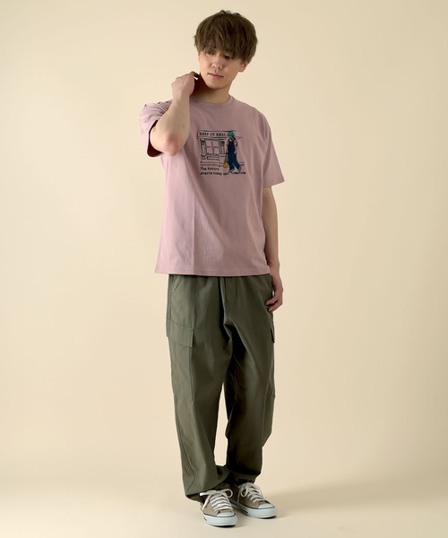 SlashDate(スラッシュデイト)の「SLOW LIFE STILE PRINT T-SHIRT(Tシャツ/カットソー・メンズ・ネイビー/ホワイト系その他/ベージュ/ホワイト/ライトピンク/ブラック・L/M)」の18枚目の写真