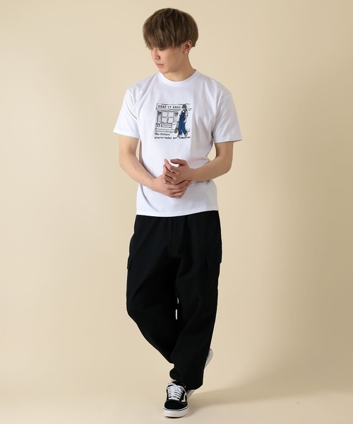 SlashDate(スラッシュデイト)の「SLOW LIFE STILE PRINT T-SHIRT(Tシャツ/カットソー・メンズ・ネイビー/ホワイト系その他/ベージュ/ホワイト/ライトピンク/ブラック・L/M)」の10枚目の写真