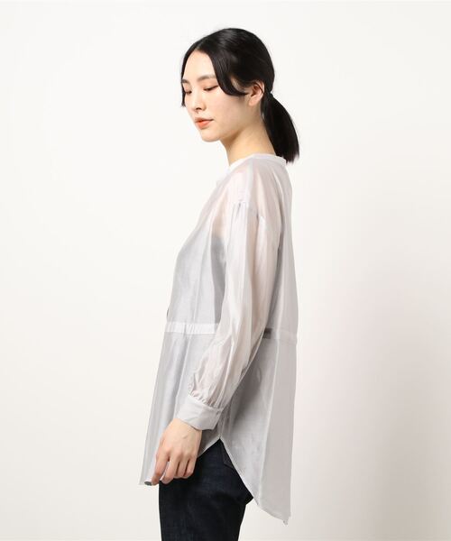 Te chichi（テチチ）の「ドロストチュニックシャツ（シャツ/ブラウス・レディース・オフホワイト/ブルー/グレー/ミント・ﾌﾘ-）」の5枚目の写真