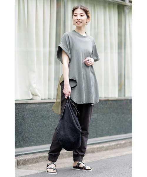 GENE HEAVENS（ジーンヘブンズ）の「(GENE HEAVENS)サルエルジョガースウェットパンツ（スウェットパンツ・レディース・グレー/ピンク・ONE SIZE）」の16枚目の写真