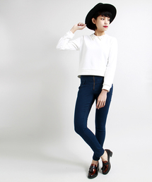 WEGO | WEGO/ZIPハイウエストスキニーパンツ(デニムパンツ)