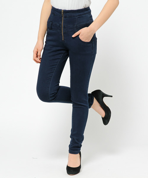 WEGO（ウィゴー）の「WEGO/ZIPハイウエストスキニーパンツ（デニムパンツ・レディース・ホワイト/インディゴブルー/ダークインディゴブルー・LARGE/MEDIUM）」の15枚目の写真