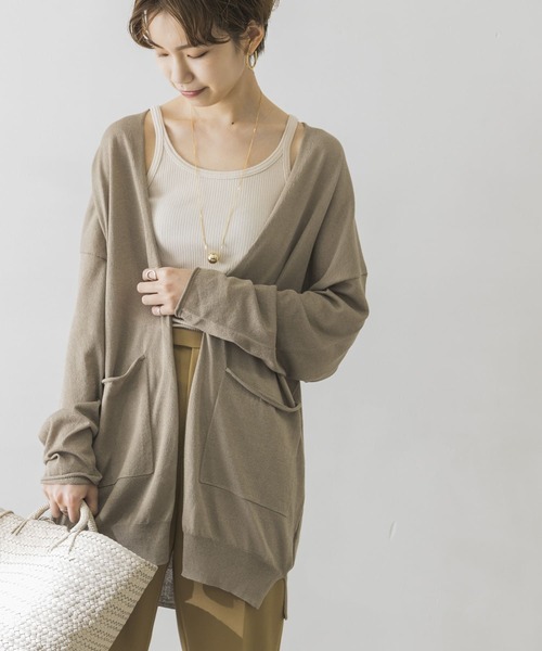 URBAN RESEARCH（アーバンリサーチ）の「UV加工ミディ丈カーディガン（カーディガン/ボレロ・レディース・チャコールグレー/ライトグレー/カーキ・FREE）」の4枚目の写真