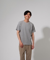 【BLUE STANDARD】オーガニックコットン 無地 ミニワッフルTシャツ