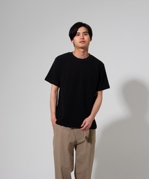 【BLUE STANDARD】オーガニックコットン 無地 ミニワッフルTシャツ