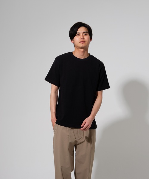 Blue Standard (ブルースタンダード)の「【BLUE STANDARD】オーガニックコットン 無地 ミニワッフルTシャツ(Tシャツ/カットソー・メンズ・ホワイト/オリーブ/ネイビー/杢グレー/ブラック・LARGE/MEDIUM/X-LARGE)」の3枚目の写真