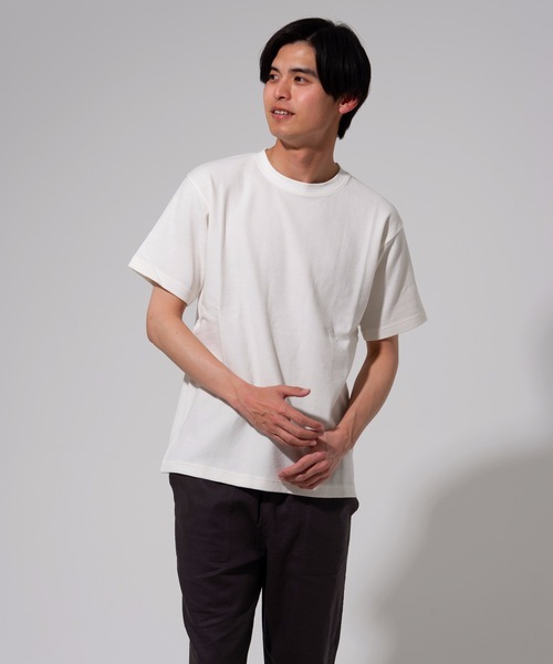 Blue Standard (ブルースタンダード)の「【BLUE STANDARD】オーガニックコットン 無地 ミニワッフルTシャツ(Tシャツ/カットソー・メンズ・ホワイト/オリーブ/ネイビー/杢グレー/ブラック・LARGE/MEDIUM/X-LARGE)」の8枚目の写真