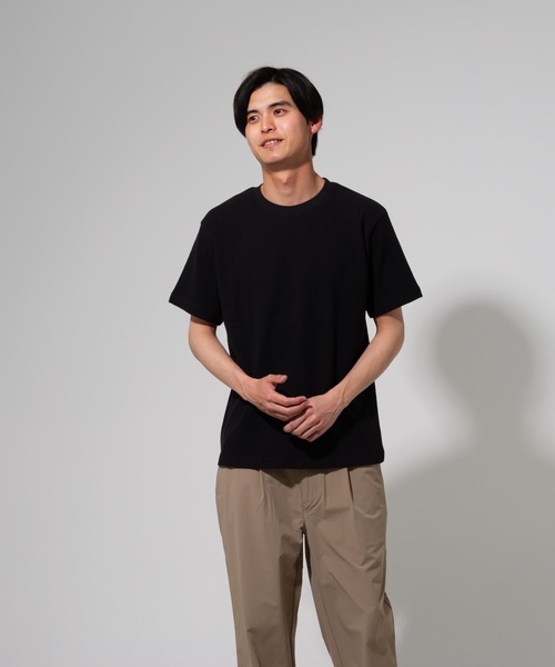 Blue Standard (ブルースタンダード)の「【BLUE STANDARD】オーガニックコットン 無地 ミニワッフルTシャツ(Tシャツ/カットソー・メンズ・ホワイト/オリーブ/ネイビー/杢グレー/ブラック・LARGE/MEDIUM/X-LARGE)」の13枚目の写真