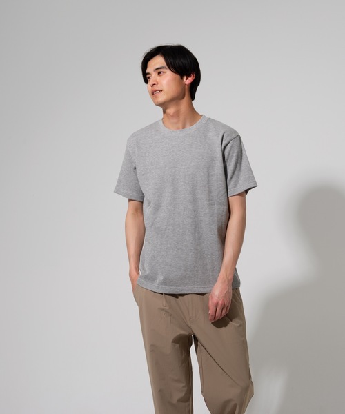 Blue Standard (ブルースタンダード)の「【BLUE STANDARD】オーガニックコットン 無地 ミニワッフルTシャツ(Tシャツ/カットソー・メンズ・ホワイト/オリーブ/ネイビー/杢グレー/ブラック・LARGE/MEDIUM/X-LARGE)」の18枚目の写真