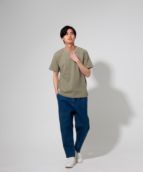 Blue Standard (ブルースタンダード)の「【BLUE STANDARD】オーガニックコットン 無地 ミニワッフルTシャツ(Tシャツ/カットソー・メンズ・ホワイト/オリーブ/ネイビー/杢グレー/ブラック・LARGE/MEDIUM/X-LARGE)」の22枚目の写真