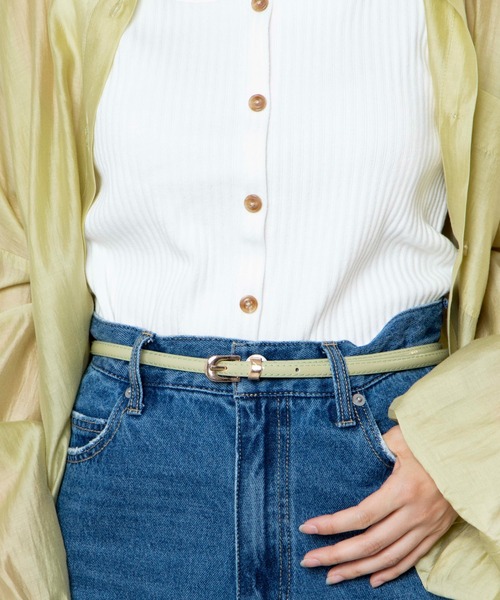 WEGO（ウィゴー）の「WEGO/バックル細ベルト（ベルト・レディース・ブラック/ベージュ/ブラウン/グリーン/その他1/その他2/その他3・FREE）」の4枚目の写真