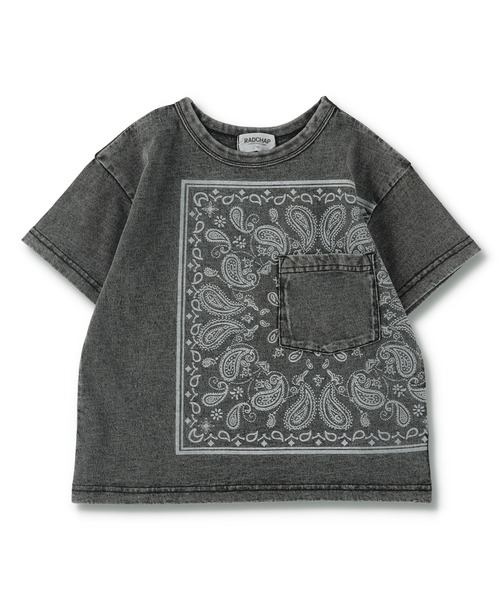 RADCHAP(ラッドチャップ)の「【ペア】インディゴ天竺バンダナプリントTシャツ(Tシャツ/カットソー・キッズ・レッド/サックスブルー/チャコールグレー・110cm/120cm/90cm/130cm/150cm/100cm/140cm)」の22枚目の写真