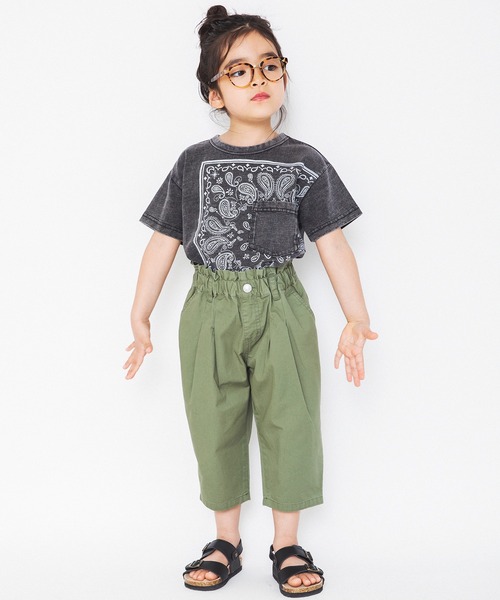 RADCHAP(ラッドチャップ)の「【ペア】インディゴ天竺バンダナプリントTシャツ(Tシャツ/カットソー・キッズ・レッド/サックスブルー/チャコールグレー・110cm/120cm/90cm/130cm/150cm/100cm/140cm)」の6枚目の写真