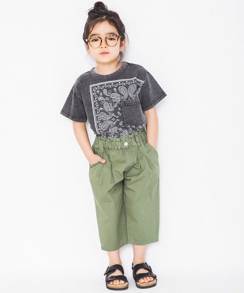 RADCHAP(ラッドチャップ)の「【ペア】インディゴ天竺バンダナプリントTシャツ(Tシャツ/カットソー・キッズ・レッド/サックスブルー/チャコールグレー・110cm/120cm/90cm/130cm/150cm/100cm/140cm)」の8枚目の写真