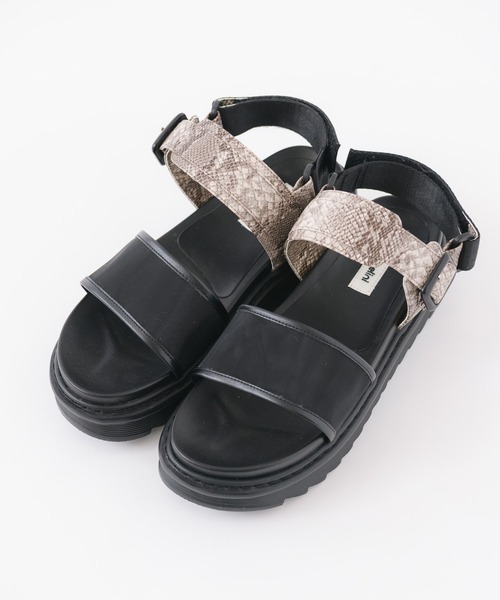 Paradise Picnic（パラダイスピクニック）の「Casselini(キャセリーニ)　メッシュカラーサンダル（サンダル・レディース・ブラック/オレンジ・MEDIUM/LARGE）」の2枚目の写真