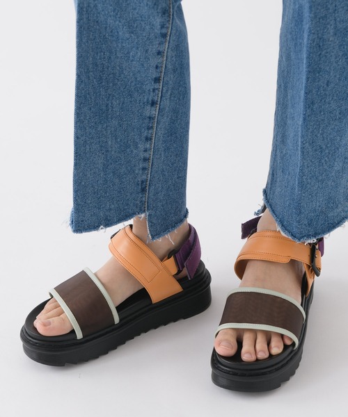 Paradise Picnic（パラダイスピクニック）の「Casselini(キャセリーニ)　メッシュカラーサンダル（サンダル・レディース・ブラック/オレンジ・MEDIUM/LARGE）」の3枚目の写真