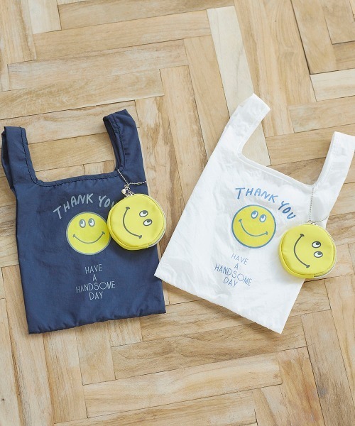LIPSTAR（リップスター）の「ハンサムスマイルサンキューエコバッグ（ハンドバッグ・レディース・ネイビー/オフホワイト・FREE）」の9枚目の写真