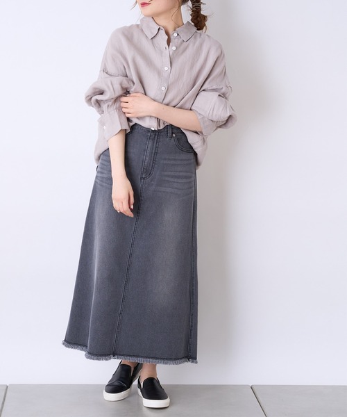 PUAL CE CIN(ピュアルセシン)の「麻/リネンキャンバスブラウス(シャツ/ブラウス・レディース・オフホワイト/スミクロ/ベージュ/ブルー・FREE)」の15枚目の写真
