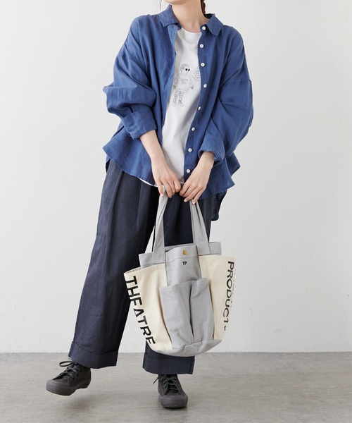 PUAL CE CIN(ピュアルセシン)の「麻/リネンキャンバスブラウス(シャツ/ブラウス・レディース・オフホワイト/スミクロ/ベージュ/ブルー・FREE)」の22枚目の写真