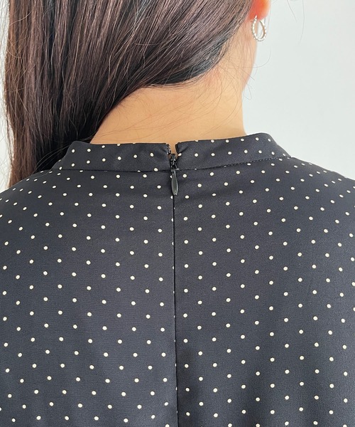 MADEMOISELLE ROPE'（マドモアゼル ロペ）の「フロントタックドットロングワンピース（ワンピース・レディース・ブラック/ベージュ・38）」の18枚目の写真