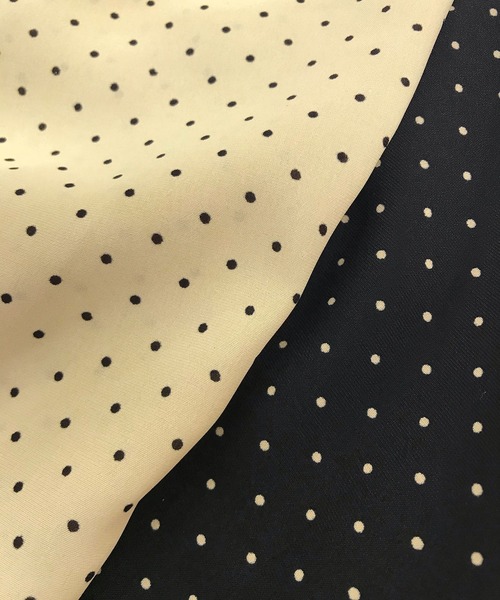 MADEMOISELLE ROPE'（マドモアゼル ロペ）の「フロントタックドットロングワンピース（ワンピース・レディース・ブラック/ベージュ・38）」の21枚目の写真