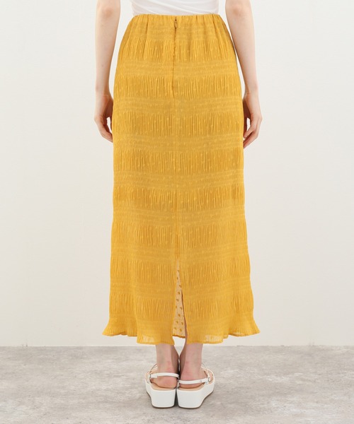 SLOBE citron.（スローブシトロン）の「SLOBE citron. シャーリングアイラインスカート◆（スカート・レディース・イエロー/ライトグリーン・FREE）」の7枚目の写真