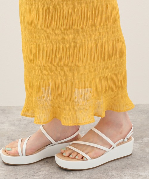 SLOBE citron.（スローブシトロン）の「SLOBE citron. シャーリングアイラインスカート◆（スカート・レディース・イエロー/ライトグリーン・FREE）」の11枚目の写真