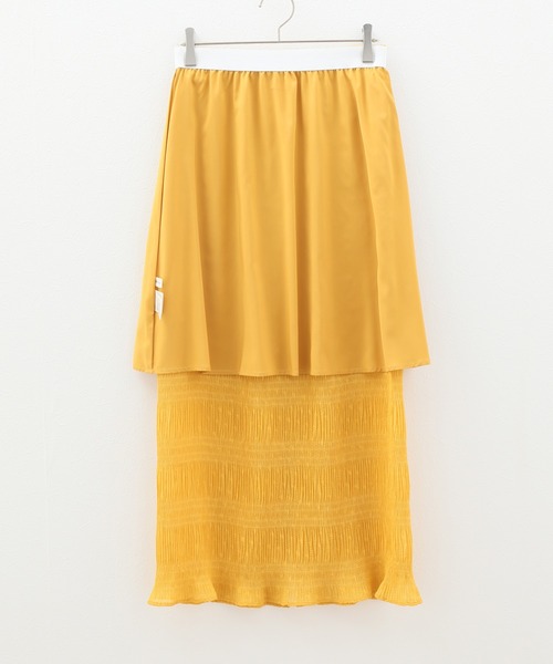 SLOBE citron.（スローブシトロン）の「SLOBE citron. シャーリングアイラインスカート◆（スカート・レディース・イエロー/ライトグリーン・FREE）」の16枚目の写真